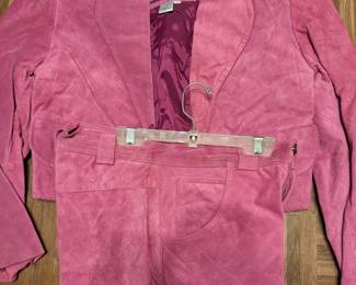 Hot Pink Suede 2 Piece set (Jacket and mini-shorts)