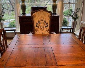 84” x 44” Dining Table plus one 20” Leaf stored under table $1100