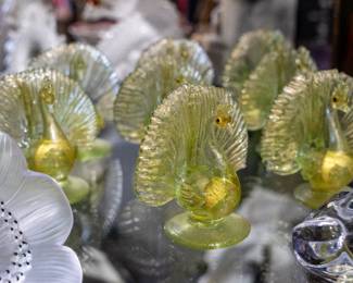 Murano Salviati Peacock Place Card Holders