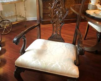 Dining Table w/ 2 Leaves & 8 Chairs $500, Breakfront $275
