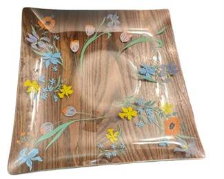 Lot 202   0 Bid(s)
Large Clear Glass Painted Serving Tray