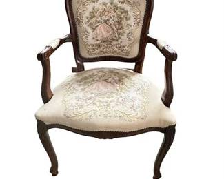 Lot 3   18 Bid(s)
Vintage Louis XV Tapestry Upholstered Arm Chair