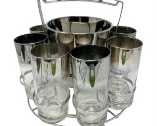 Lot 143   0 Bid(s)
Dorthy Thorpe Silver Ombre High Ball Glasses and Ice Bucket with Caddy