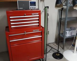 Switch to basement.   Craftsman tool chest.  Blushing red because I said, "Hello Chesty!"