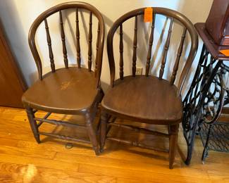 Two barrell back chairs $60