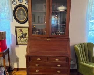 #15 - $595 - Secretary slanted top desk Indian made 38Wx21Dx82