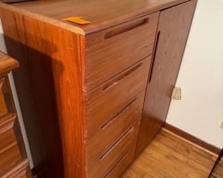 #32 - $325 - Swedish cabinet 4 drawers & cabinet to right 