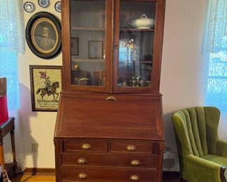 #15 - $595 - Secretary slanted top desk Indian made 38Wx21Dx82