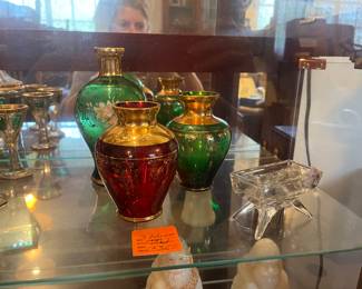 Set of 3 bohemian vases 