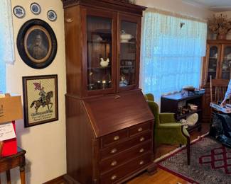 #15 - $595 - Secretary slanted top desk Indian made 38Wx21Dx82