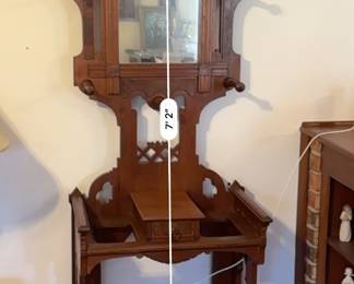 #1 - $595 -American Aesthetic period hall tree 25Wx14 1/2Dx73T