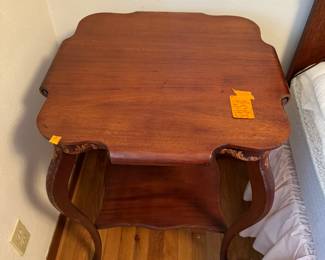 #36 - $120 - square side table with shelve 