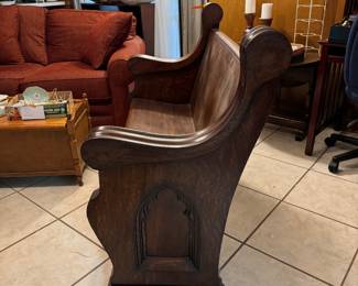 #21-$400 - Church pew tiger oak