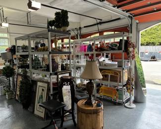 Most is in the heated garage, Larger Pieces, Bedroom Set, Armoires, Large Chairs, Grandfather Clock, Chaise Lounges, and Dinning Room set  are inside house. 