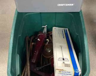 Craftsman Multicompartment Toolbox, Hanging Light, Napa Torque Wrench, And Other Hand Tools