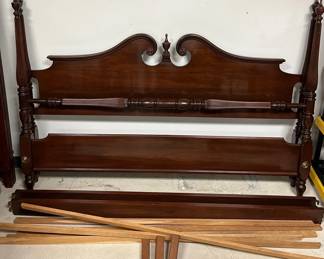 Ethan Allen King Size Georgian Court Headboard, Footboard, Bedframe, Slats