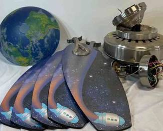 Earth And Orbiting Rocketship Ceiling Fan By Hunter