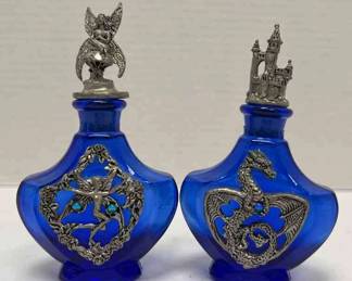 2 Blue Mythical Perfume Bottles