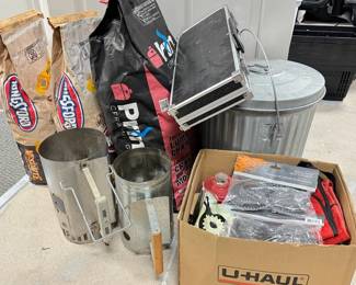 Coleman Enamelware Dish Set, Lodge Gear, Charcoal Bags And Chimney Starters And More