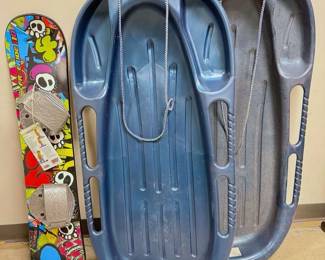 EMSCO ESP Freeride 110 Snowboard And Two HO Sleds 