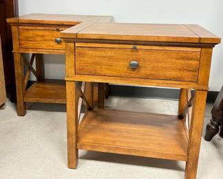  004 Two Alec Night Tables From Ethan Allen