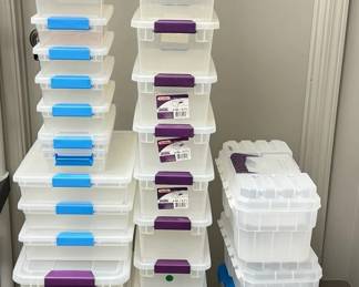 27 Small Sterilite Containers And 2 Art Boxes
