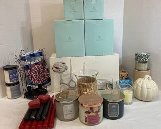 Aromatherapy Assortment Bath  Body Works Candles, Restoration Hardware Candelabra,  MUCH More