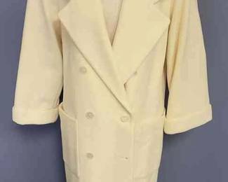 Anne Klein Womens Cream Wool Coat  Size Small