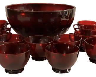 Anchor Hocking Punch Bowl Set
