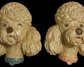 Bossons Chalkware Poodle Heads