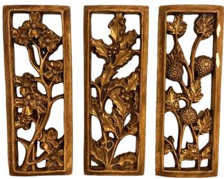 Floral Chalkware Plaques