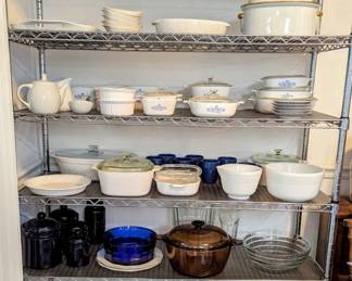 LOTS of Pyrex and Metal Enamel ware.
