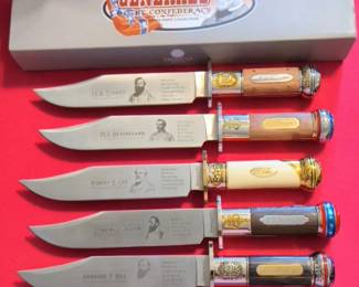 PRICE: $35.00 each - THIS IS THE REDUCED PRICE -Dec. 7-9.  American Mint Collectible Confederal Generals Bowie Knives.   Each knife has its own box.