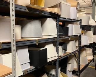 More of the lamp shades for sale - piled up on shelves everywhere for sale! We cannot answer pricing questions as usual. 
 So sorry!