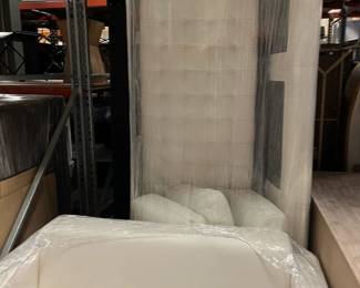 Leather sofa and a child's sized sofa for sale! We cannot answer pricing questions as usual. 
So sorry!