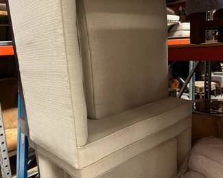 Pair of occasional armchairs- piled up on shelves everywhere for sale! We cannot answer pricing questions as usual. 
 So sorry!