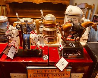 German Beer Steins and Painted horses