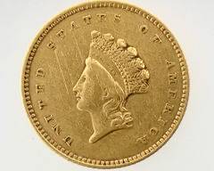 1854 Small Indian Head Gold Dollar (Type 2) 1.672g .900 Gold !ARARITYS GIGANTIC GOLD COIN SALE COMING LATER THIS DECEMBER!
