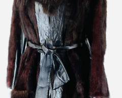 Fancy Vintage Genuine Mink Fur And Leather Jacket/Coat W/ Fancy Interior Design Hippie Mod
