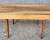 Mid Century Modern MCM Small Slat Bench
