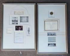 Pair US Capitol Preservation Photos and Flyers Silver Gilt Framed
