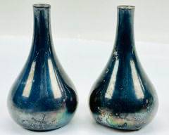 Vintage MCM Modernist DANSK Designs France Teardrop/Onion Silver Or Pewter Candlesticks Pair Mid Century Modern
