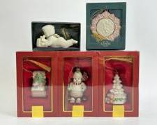Lenox Porcelain Holiday Ornaments &,Vintage Snowbabies
