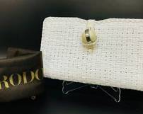 RODO SAKS JANDEL Clutch 60s White Weaker Clutch Shoulder Bag/Handbag W Dust Bag Included And Tags Attached
