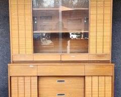 E. Mainline by Hooker Fantastic Mid Century Modern MCM Buffet No. 430 Walnut and Rattan
