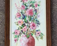 Vintage Still Life Framed Small Painting Signed
