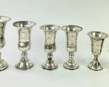 204 Grams Fine Antique Sterling Silver Judiaca Kiddush Cups
