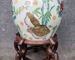 Vintage Asian Hand Painted Jardinire Planter on Stand
