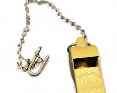 Vintage WW2 Era Regulation US Army Solid Brass Whistle
