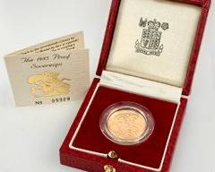 Gold UK 1985 Sovereign Proof 7.98g of .9167 Gold !ARARITYS GIGANTIC GOLD COIN SALE COMING LATER THIS DECEMBER!
